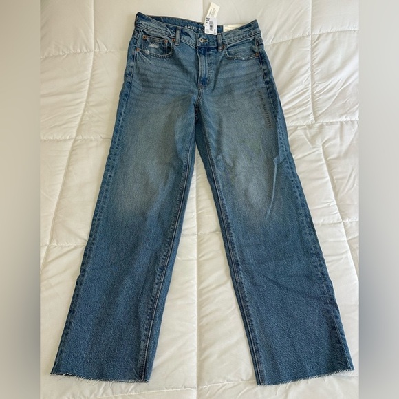 New American Eagle SUPER HIGH-RISE ANKLE STRAIGHT Sz 10 Long - Picture 1 of 8